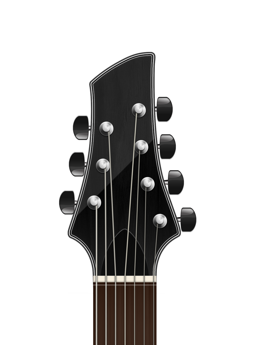 튜닝 페그가 달린 어쿠스틱 기타 헤드